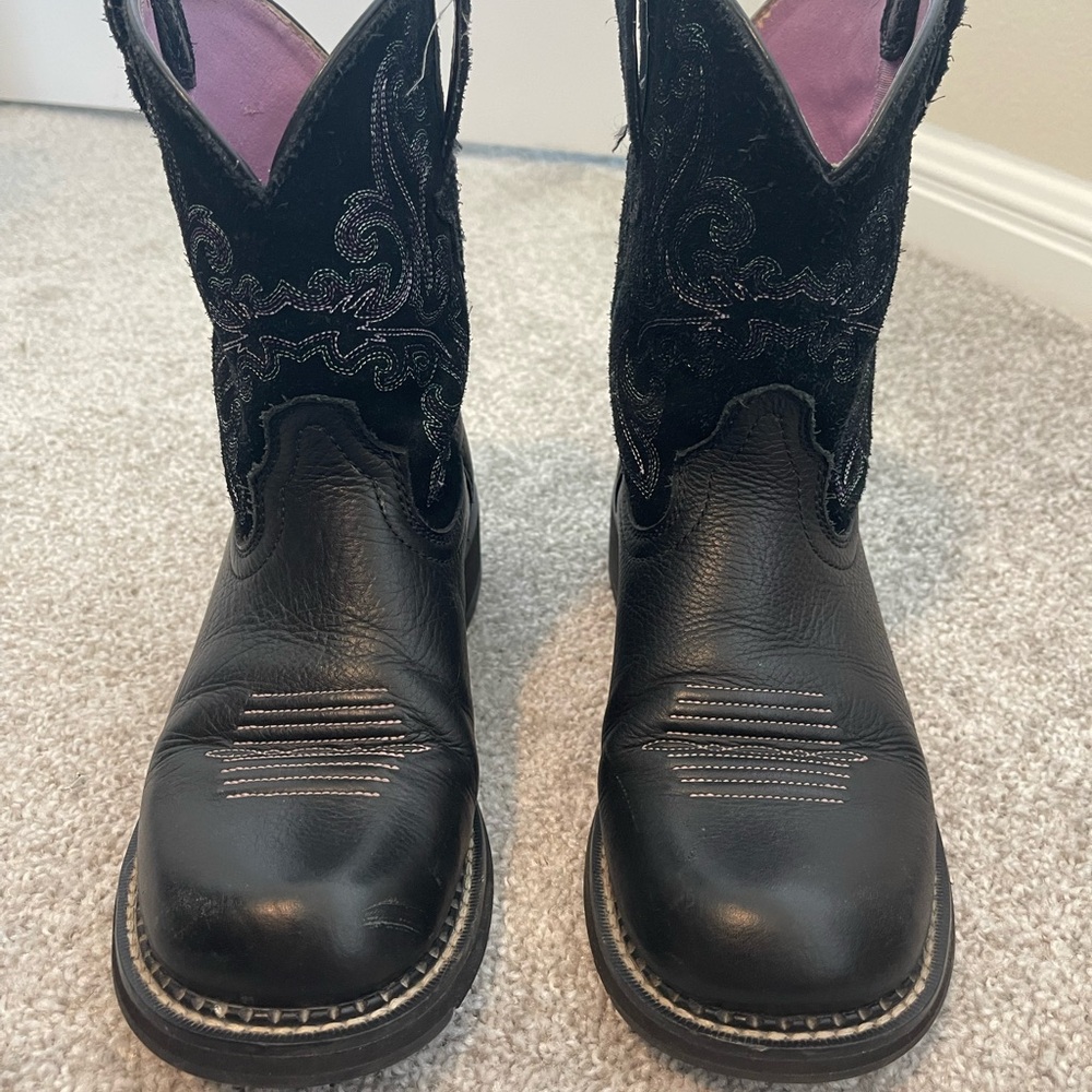 Ariat Black Leather Cowboy Boots